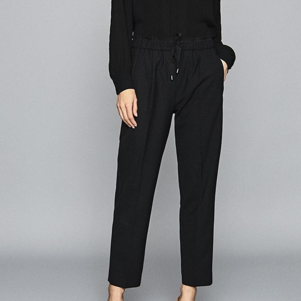 REISS PERRY TAPERED WOOL-BLEND TROUSERS